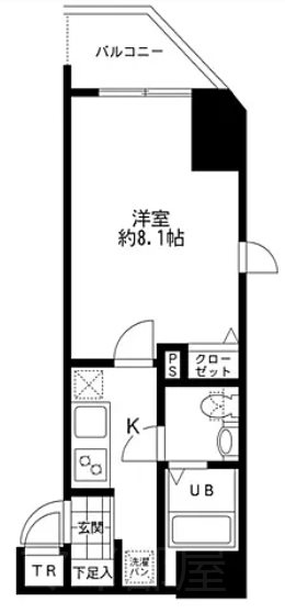 モーニングサイド銀座    7号室 間取り