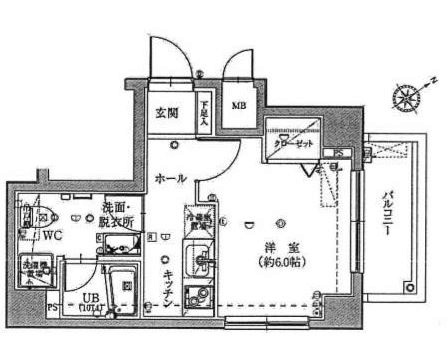 グランティアラ浅草橋  602号室 間取り