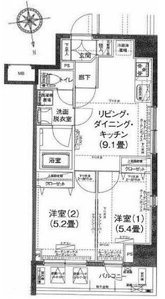 アイル大手町    702号室 間取り