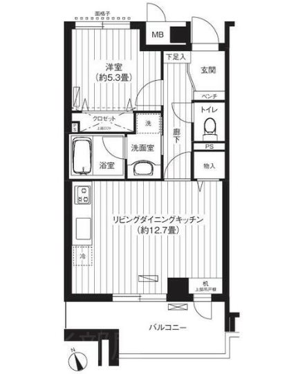 新御茶ノ水アーバントリニティ   1202号室 間取り