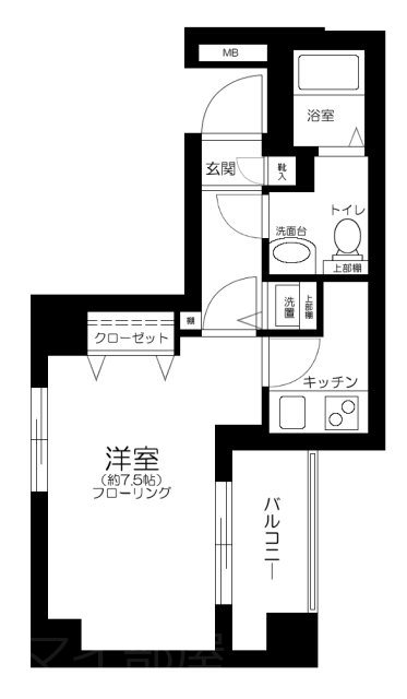 ガラ・シティ神田淡路町  1104号室 間取り