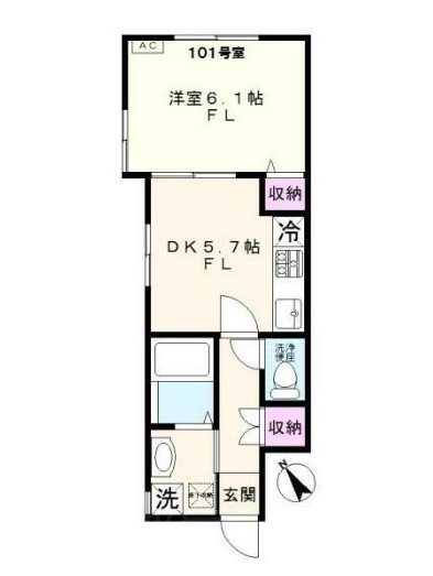 チャルテ湯島    101号室 間取り