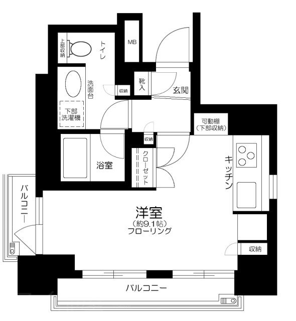 日本橋ヴォアール     711号室 間取り