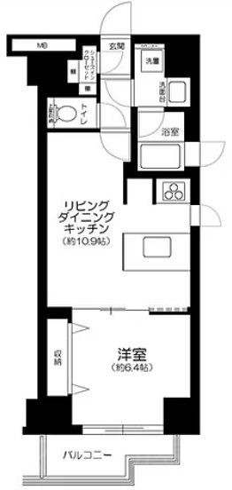 パピネ蔵前鳥越   703号室 間取り