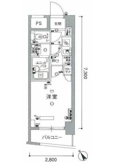 スカイコート後楽園ウエスト 1103号室 間取り