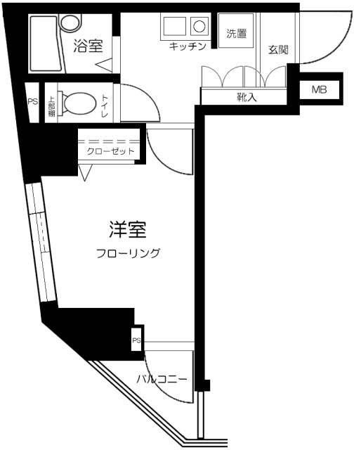 プレール日本橋壱番館     602号室 間取り