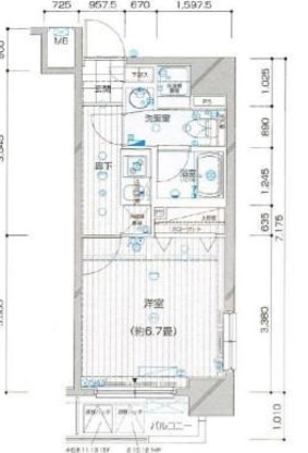 プレールドゥーク京橋    1301号室 間取り