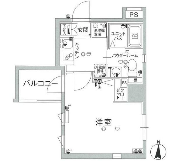 スカイコート神田第2    1104号室 間取り