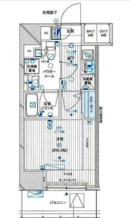 メインステージ九段下  302号室 間取り