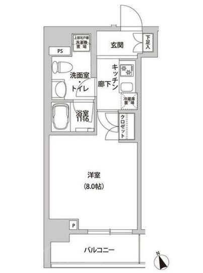 ホームズR四谷    204号室 間取り