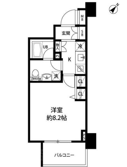 ルクレ日本橋馬喰町     1209号室 間取り