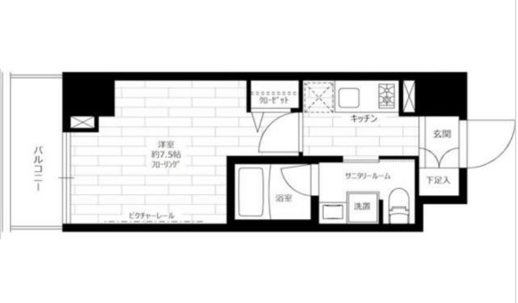 ステージファースト新御徒町Ⅱ  403号室 間取り