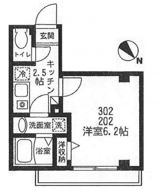 飯田橋ハウス  302号室 間取り