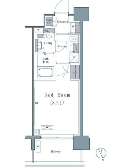 プレジリア新富町 203号室 間取り