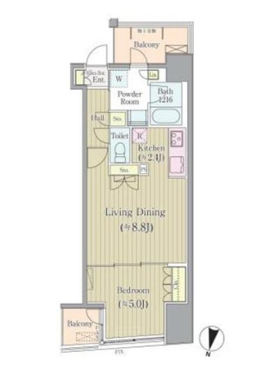 リンデンコート市ヶ谷 201号室 間取り