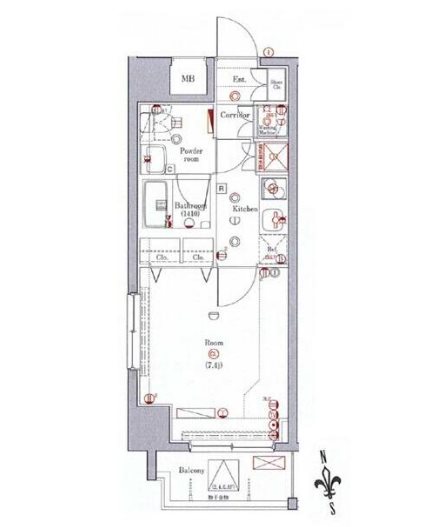 クレイシア新御徒町    803号室 間取り