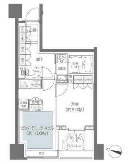 メゾンカルム本郷  403号室 間取り