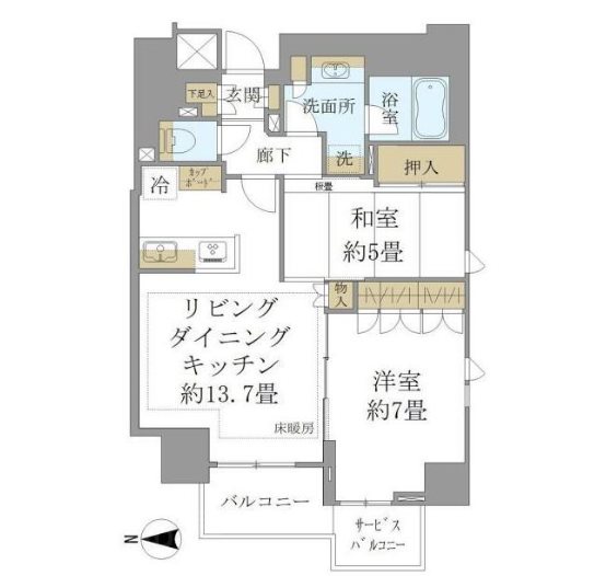 ブリリア上野プレイス   1102号室 間取り