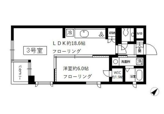 シトラス東日本橋  703号室 間取り