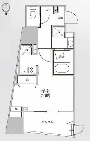 レジディア御茶ノ水Ⅱ  101号室 間取り