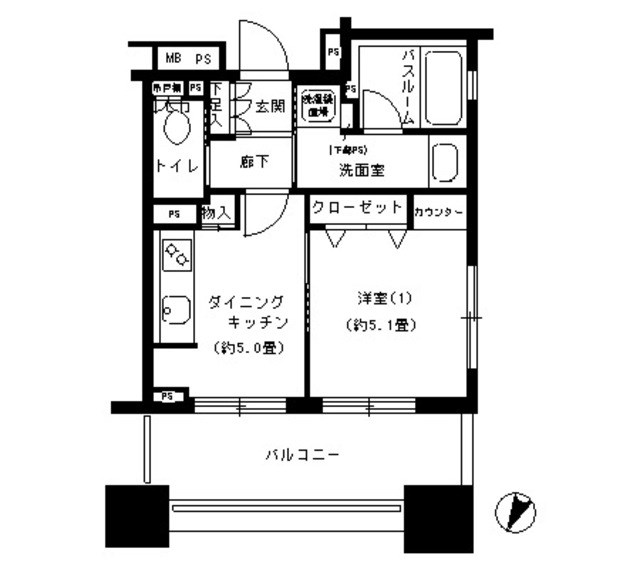 パークキューブ市ヶ谷     804号室 間取り