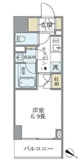 プランドール水天宮    1204号室 間取り