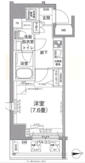 アイル秋葉原ノースドゥーエ  401号室 間取り