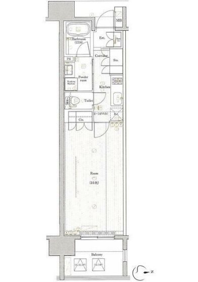 プレミアムキューブ秋葉原   903号室 間取り