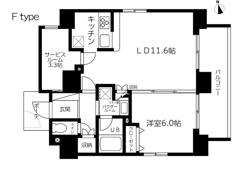 スカイコート蔵前Ⅱ   1304号室 間取り