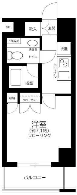 パークプリエ神楽坂     702号室 間取り