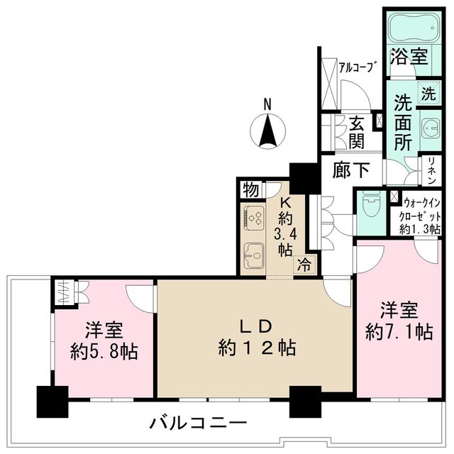パークタワー秋葉原    1603号室 間取り