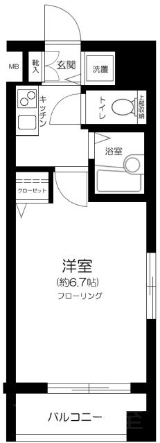 プレールドゥーク水天宮  1201号室 間取り