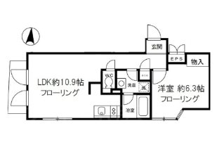 アレーロ白山Ⅱ   103号室 間取り