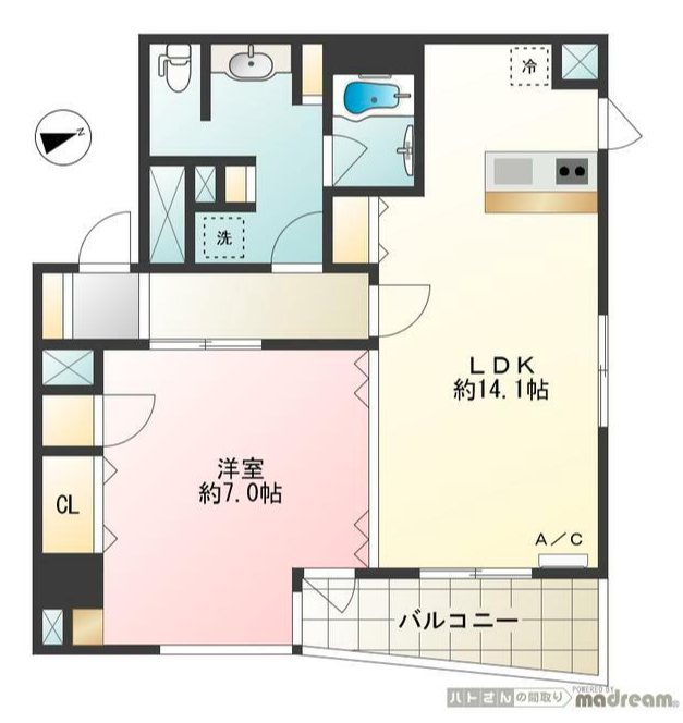 プレール・ドゥーク銀座イースト     1002号室 間取り