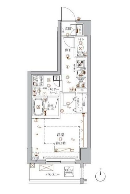 クレイシア入谷    1301号室 間取り