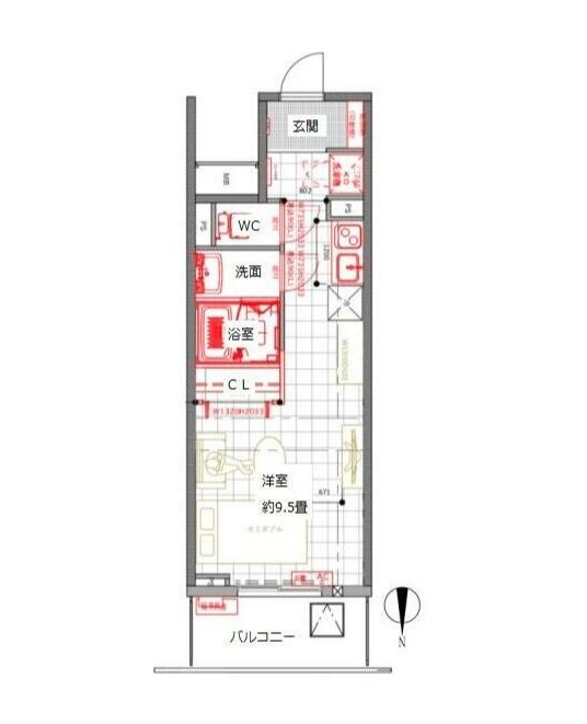 アルテール新御徒町   804号室 間取り
