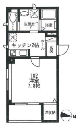 ラフィーネ本郷  102号室 間取り