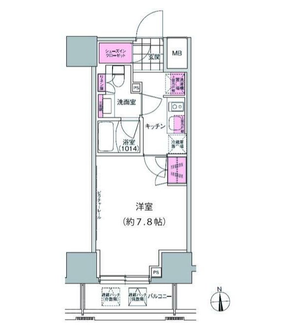 プレジリア東日本橋    803号室 間取り