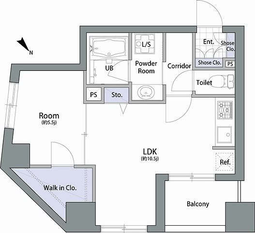 アムス八丁堀Ⅰ 203号室 間取り