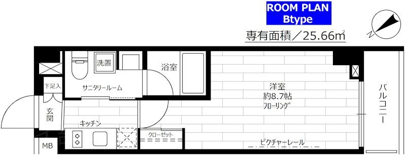 ステージグランデ茅場町      702号室 間取り
