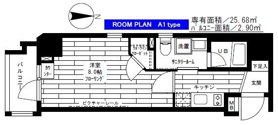 ステージファースト新宿原町     801号室 間取り
