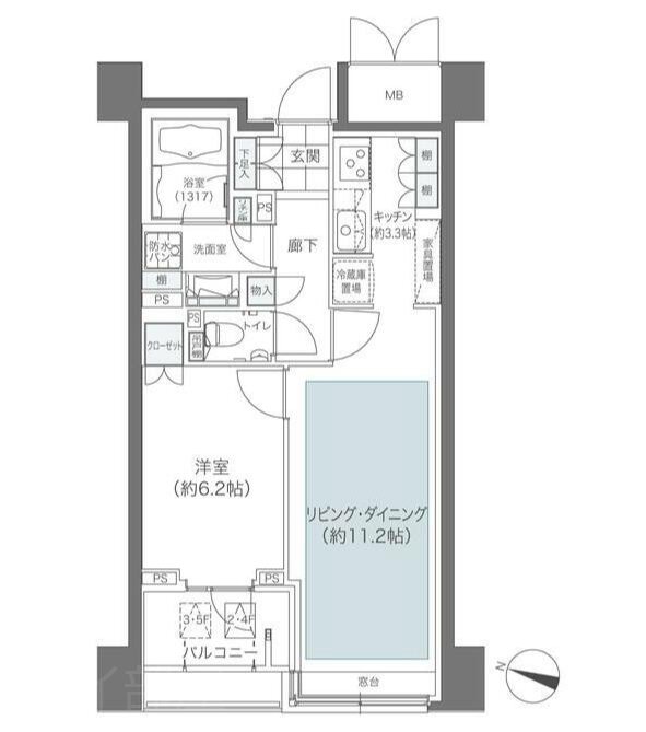 メゾンカルム本郷  408号室 間取り