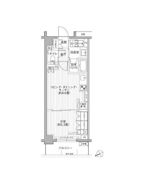 メゾンカルム市谷仲之町     312号室 間取り