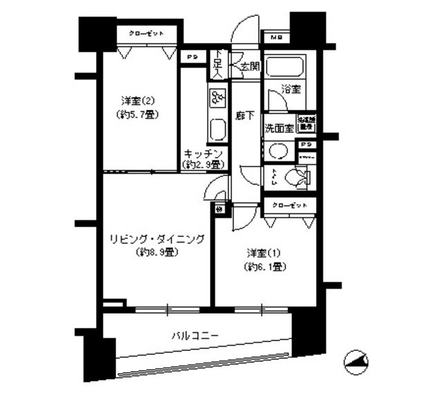 パークキューブ浅草田原町   1103号室 間取り