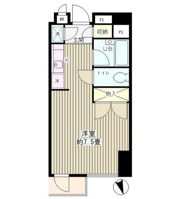 グリーン江戸川橋  401号室 間取り