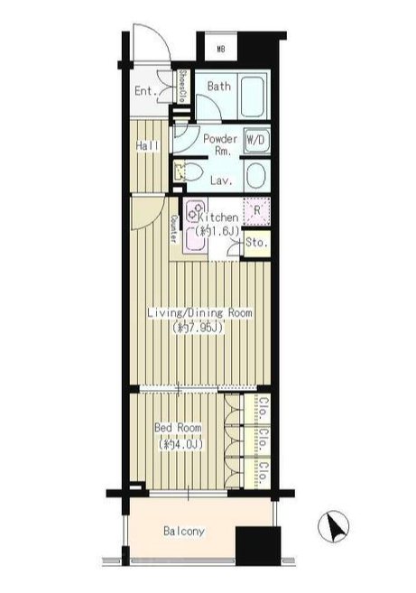コクヨーレ日本橋    707号室 間取り