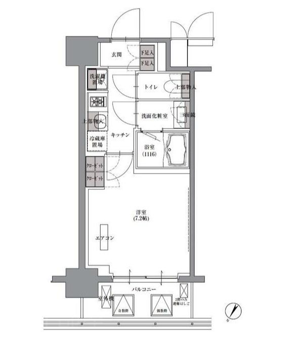 プレジリア人形町 704号室 間取り