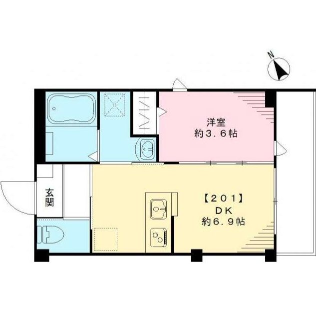 ラシーネ西片  201号室 間取り