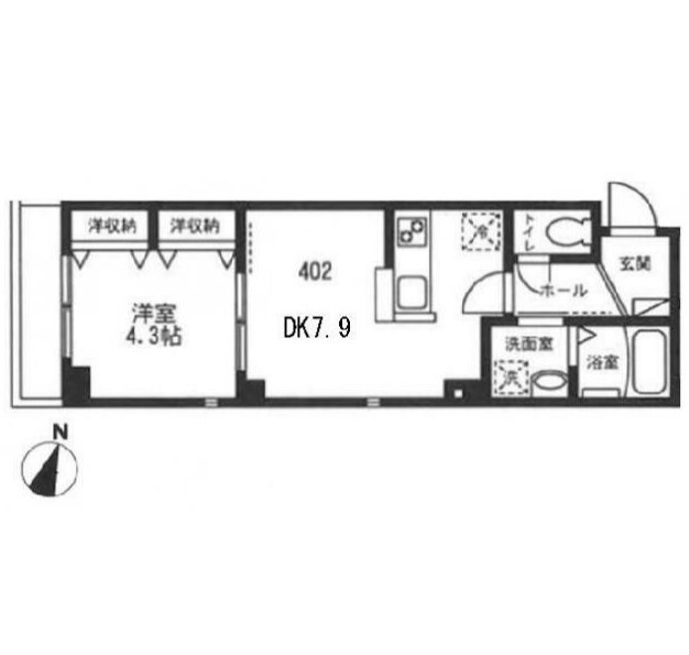 フェリオ岩本町   402号室 間取り