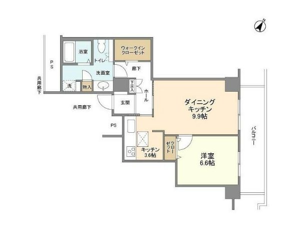 トルナーレ日本橋浜町    1504号室 間取り